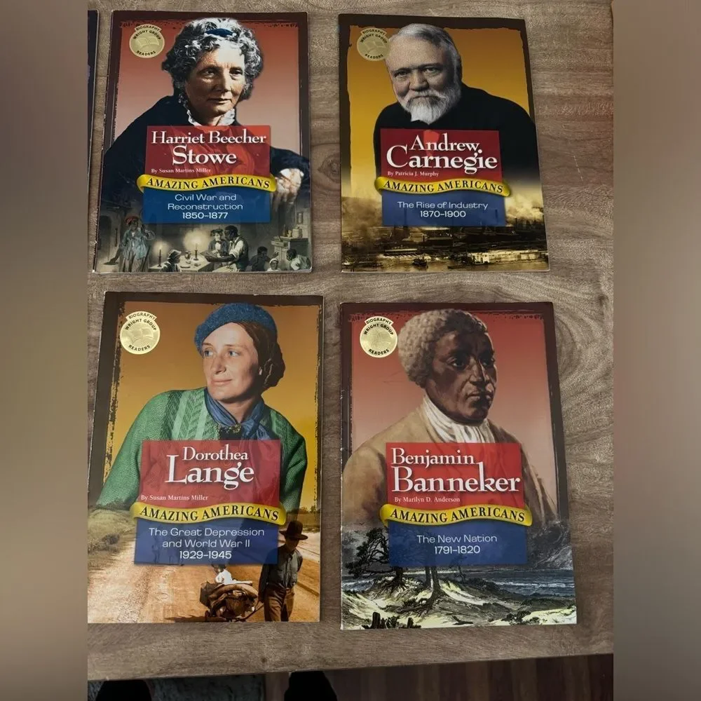 Lot Of 8 Amazing Americans Biography Books Wright Group Readers Home School Lear